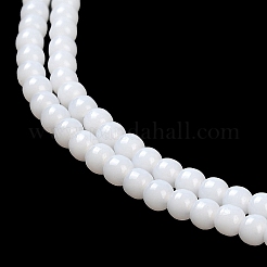 ジェイド風ガラスビーズ連売り  ラウンド  ホワイトスモーク  2~2.5mm  穴：0.6mm  約173~180個/連  14.57''~14.84''（37~37.7センチメートル）&nbsp;X-GLAA-K062-A01-09