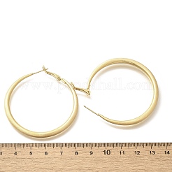 女性のための真鍮のフープピアス  22KGP本金メッキ  53x4.5mm&nbsp;EJEW-A121-18C-G