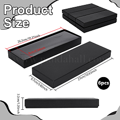 紙製厚紙製ネクタイ収納ボックス  長方形  ブラック  27x9.7x3.2cm&nbsp;CON-WH0107-65