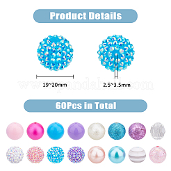 60Pcs Acrylic Beads&nbsp;OACR-WH0001-08C