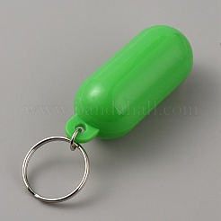 Plastic Pill-shape Floating Pendant Keychain&nbsp;KEYC-WH0027-113A