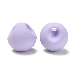 ゴム引きアクリルビーズ-カラフル  ラウンド  鈴丸ビーズ  トップ掘削  ライラック  18x18x18mm  穴：3mm&nbsp;OACR-G012-05K