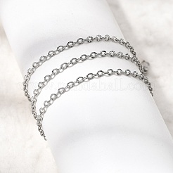 12mm 304ステンレススチール製テクスチャードアズキチェーンネックレス（男女兼用）1.8個  変色なし  ステンレス鋼色  18.31インチ（46.5cm）&nbsp;NJEW-H093-11P