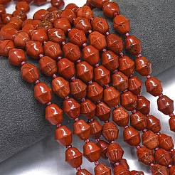 天然石レッドジャスパービーズ連売り  鐘  シードビーズで  11x10mm  穴：1.4mm  約31個/連  15.35''（39センチメートル）&nbsp;G-K389-D23-01