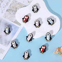 クリスマスをテーマにした12色の食品グレードの環境に優しいシリコンフォーカルビーズ4個。  ペンギン  ミックスカラー  32x25.5x9mm  穴：2.5mm  3個/カラー&nbsp;SIL-SZ0001-15