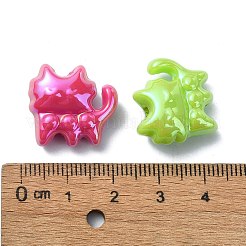 不透明なアクリルビーズ  ABカラー  猫  ミックスカラー  18x19.5x10mm  穴：3mm&nbsp;OACR-E033-16