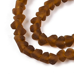 Frosted Transparent Glass Beads Strands&nbsp;GLAA-N016-4mm-01