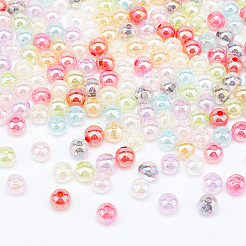 電気メッキクラックルガラスビーズ  ABカラーメッキ  ラウンド  ミックスカラー  8mm  穴：2mm  10色  30~35個/カラー  300~350pc&nbsp;CCG-PH0003-14B