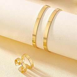 Alloy Double Layer Cuff Bangles & Cuff Rings Sets&nbsp;FS-WG482F2-01