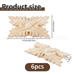 Rubber Wood Carved Onlay Applique&nbsp;AJEW-WH0794-72