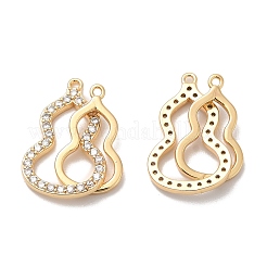 Brass Micro Pave Clear Cubic Zirconia Connector Charms&nbsp;KK-B074-08G
