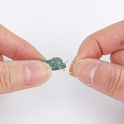 201ステンレススチールスナップオンベイル300個  18KGP本金メッキ  7x5x3mm  ピン：0.5mm&nbsp;STAS-HY0001-12