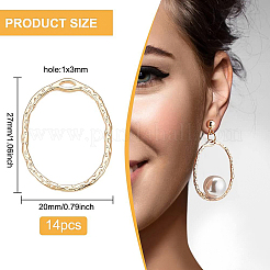 14Pcs Brass Open Back Bezel Pendants&nbsp;KK-BC0008-87