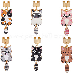 6Pcs 6 Colors Alloy Enamel Stethoscope Pendant Decorations&nbsp;HJEW-SP0001-38