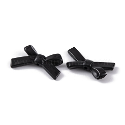 不透明なアクリルビーズ  蝶結び  ブラック  21x34.5x6.5mm  穴：1.8mm&nbsp;X-MACR-L006-02C-01