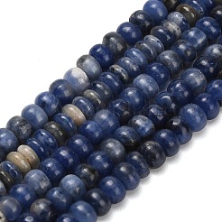 天然石ソーダライトビーズ連売り  ロンデル  4x1.5mm  穴：0.7mm  約155個/連  14.96''（38センチメートル）&nbsp;G-L635-A21-4x2mm
