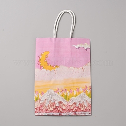 Paper Flower Pattern Printed Carry Storage Tote Bags&nbsp;ABAG-TAC0035-16B