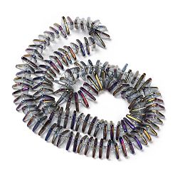 電気メッキガラスビーズセット  三角形  ダークスレートブルー  9x15.5~16x2.8~3mm  穴：1mm  約119~131個/連  24.21''~24.41''（61.5~62センチメートル）&nbsp;GLAA-K061-04A-FR05