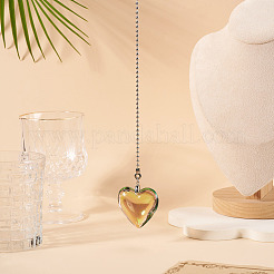 Glass Heart Charms Ceiling Fan Pull Chain Extenders&nbsp;HJEW-TAC0159