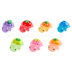 42Pcs 7 Colors Luminous Resin Tortoise with Fruit Display Decorations&nbsp;DJEW-SP0001-40