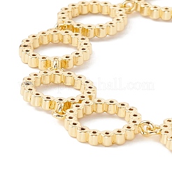 Clear Cubic Zirconia Open Ring Link Chains Bracelet&nbsp;BJEW-I301-08G