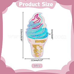 9Pcs Polyester Computerized Embroidery Cloth Iron on/Sew on Patches&nbsp;DIY-WR0005-14