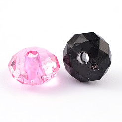 透明なアクリルビーズ  ファセットロンデル  ミックスカラー  直径約8mm  厚さ5mm  穴：1.5mm  約2700個/500g&nbsp;PL408Y