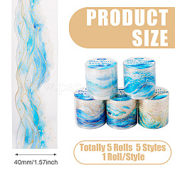 5 Rolls 5 Styles PET Self-Adhesive Stickers&nbsp;DIY-TA0014-38
