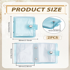 PVCミニフォトカードホルダーブック2個  長方形  淡いターコイズ  102x80x15mm&nbsp;AJEW-LP0012-22C
