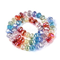 電気メッキ透明ガラスビーズ連売り  ランタン  多面カット  ミックスカラー  8~8.5x6~6.5mm  穴：1~1.4mm  約52~56個/連  13.58~14.37インチ（34.5~36.5cm）&nbsp;EGLA-N022-14A-B03