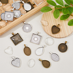 DIY Blank Cameo Photo Geometric Pendant Making Kit&nbsp;DIY-DC0001-99