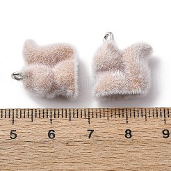 Animal Flocking Resin Pendants&nbsp;RESI-A049-03E