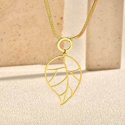 304 Stainless Steel Pendant Flat Snake Chain Necklaces for Women&nbsp;WG4CB9D-03