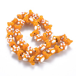 Handmade Bumpy Lampwork Beads Strands&nbsp;LAMP-S194-019