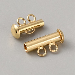 真鍮スライドロッククラスプ  コラム  1連  2穴  4KGP本金メッキ  14mm  穴：16.5x10.5x6mm&nbsp;LS-KK-WH20007-22A