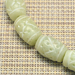 天然河南ヒスイビーズ連売り  バレル  ミディアムアクアマリン  15~18x12~14mm  穴：1mm  約22個/連  15.7インチ&nbsp;G-I106-05A