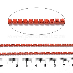 鉄ラインストーンガラスカップチェーン  スプールで  ヒヤシンス  2x2~2.5x2mm  約16.40フィート（5m）/ロール&nbsp;CH-U001-01P