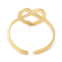 304 Stainless Steel Hollow Heart Open Cuff Ring for Women&nbsp;RJEW-I098-05G