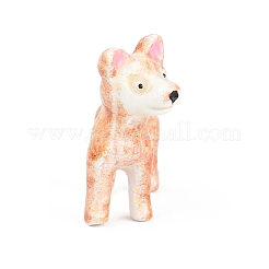 3d合金エナメルペンダント  犬のチャーム  ゴールドカラー  ライトサーモン  13.5x12x6mm  穴：1.4~1.5mm&nbsp;FIND-G114-02G-02