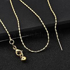 1MM Brass Column Link Chain Necklaces&nbsp;NJEW-M108-14G