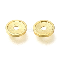 真鍮製スペーサービーズ  フラットラウンド  ゴールドカラー  6x1mm  穴：1.4mm&nbsp;KK-B121-07B-G