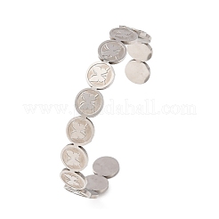 201 Stainless Steel Cuff Bangles for Women&nbsp;BJEW-T024-01D-P