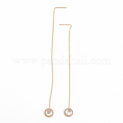 Brass Micro Pave Clear Cubic Zirconia Ear Threads&nbsp;KK-S356-264-NF