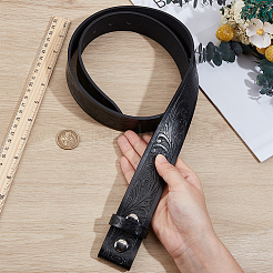 Imitation Leather Embossed Flower Waist Belly Belts for Men Women&nbsp;AJEW-WH20018-223A