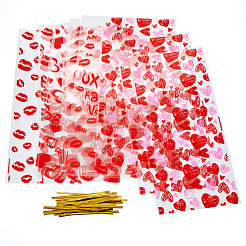100Pcs 4 Styles Valentine's Day Themed OPP Plastic Bags&nbsp;ABAG-TA0001-41