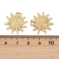 304ステンレスペンダント  太陽のチャーム  イオンプレーティング（ip）  18KGP本金メッキ  21.5x21.5x1.5mm  穴：2x2mm&nbsp;STAS-L303-22G