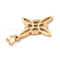 304 Stainless Steel Hollow Pendants&nbsp;STAS-P313-01G