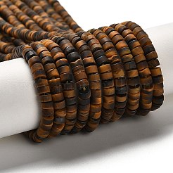 天然石タイガーアイビーズ連売り  艶消し  ディスクビーズ  ヒシビーズ  4.5x2.5mm  穴：1mm  約156~157個/連  14.76~14.96（37.5~38センチメートル）&nbsp;G-P575-B40-4x2mm