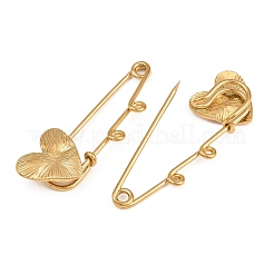 Radiant Heart 304 Stainless Steel Safety Pins Brooch Findings&nbsp;SA-CBA098D-15C-G02
