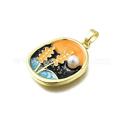 Brass Enamel Pendants&nbsp;KK-K400-24G
